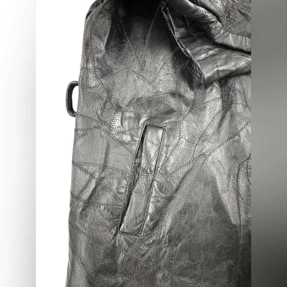 Women's Black Leather Jacket - Picture 7 of 9